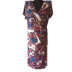 George Paisley Faux Wrap Dress